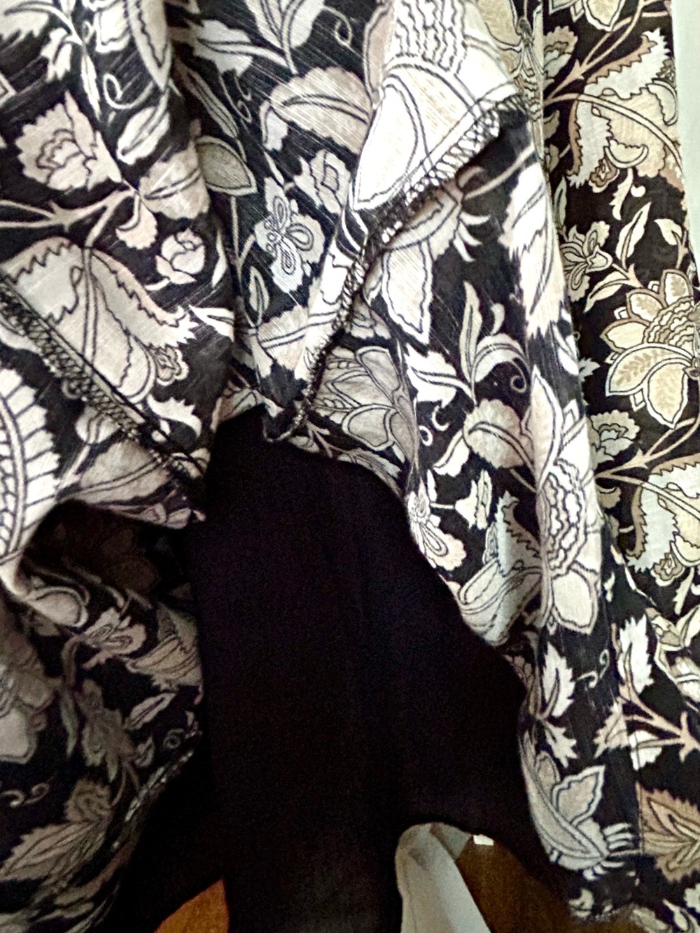 Boden Retro Brown, Cream Floral Belted Cotton Midi Dress, Size 6 - Picture 8 of 16